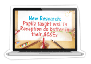 Pupils taught well in reception blog image on laptop screen