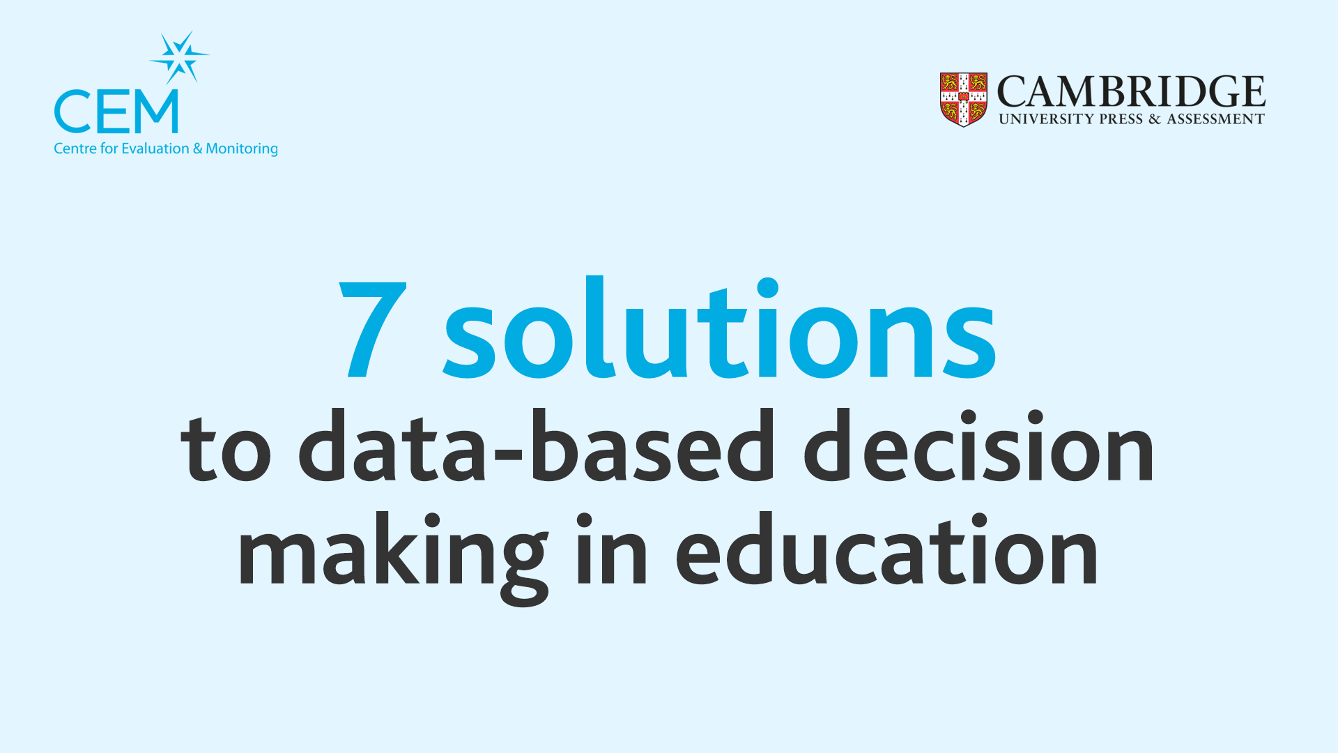 7 Solutions to data-based decision making in education